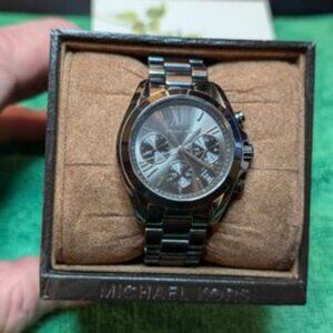 Michael Kors MK6249 Oversized GUN METAL TONE Chronograph Stainless Steel Watch